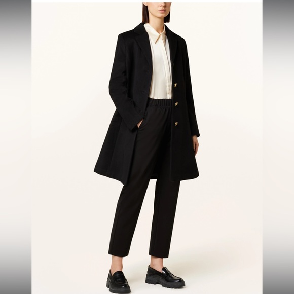Lauren Ralph Lauren Jackets & Blazers - Lauren Ralph Lauren Women's Black Wool-blend Fit-and-flare Coat